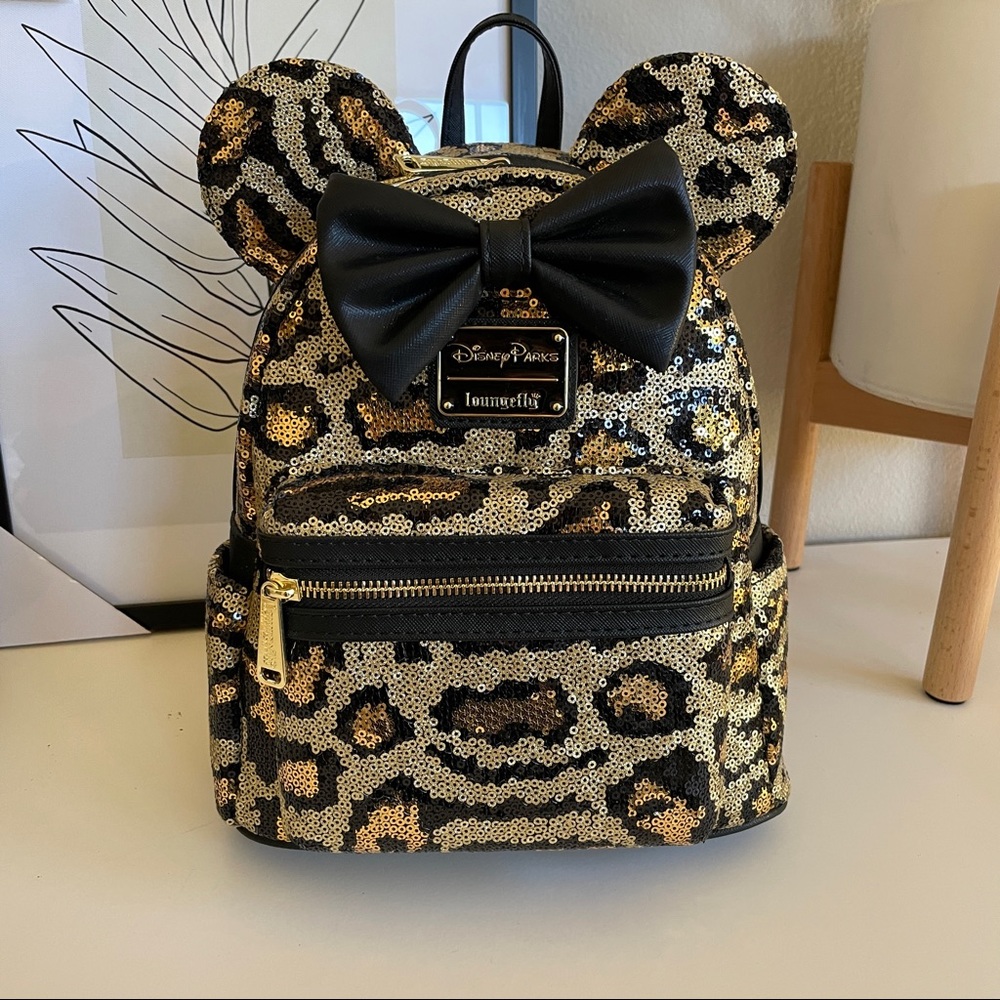 {Loungefly} Disney Parks Cheetah Sequin Safari Backpack